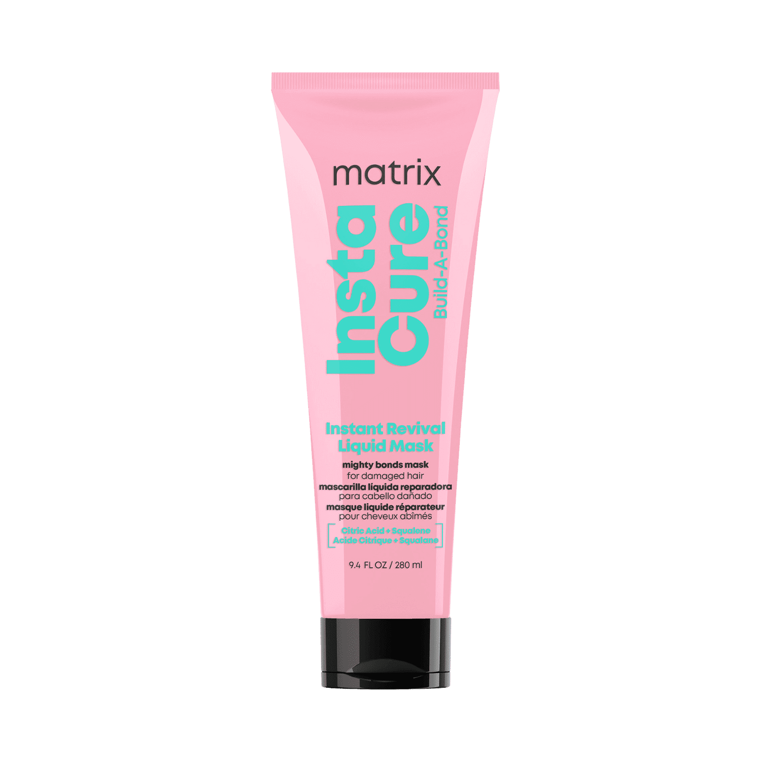 Pink tube of Matrix Insta Cure Instant Revival Liquid Mask for damaged hair, 280 ml.