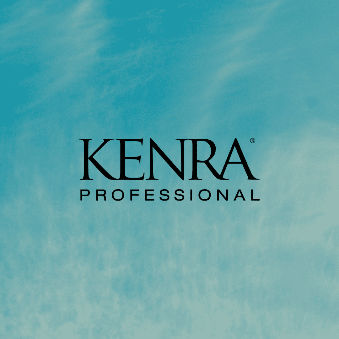 Kenra Professional logo on a blue sky background.